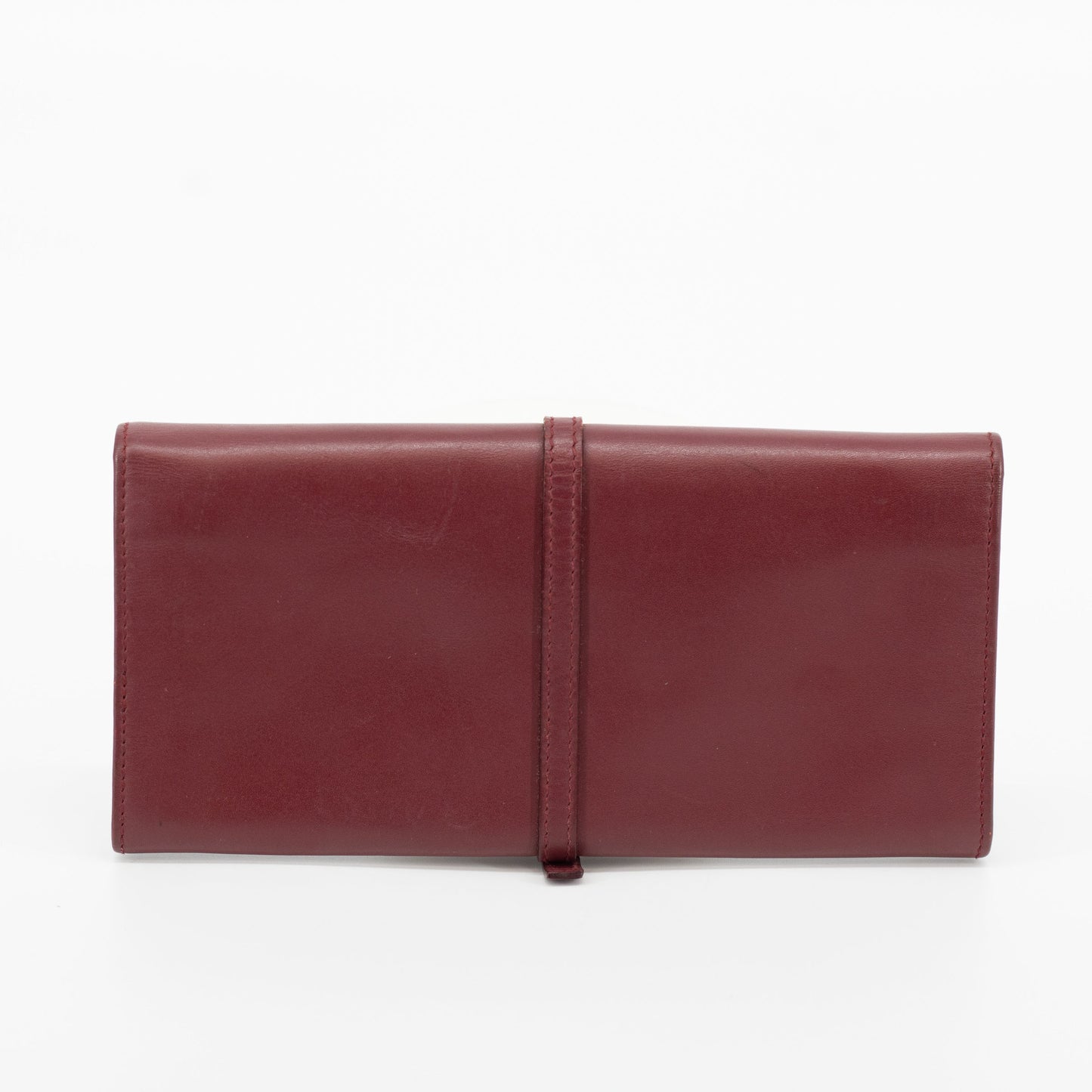 Prada Maroon Bordeaux Leather Long Wallet #1871