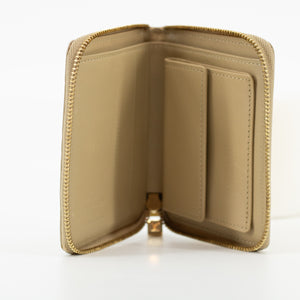 Louis Vuitton Yellow Monogram Vernis Bloom Round Zipper Compact Wallet #1872