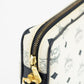 MCM Ivory x Navy Monogram Visetos Pattern Leather Clutch Bag #1880