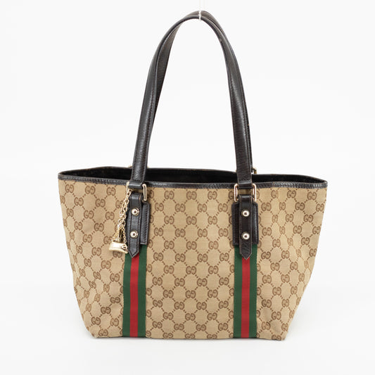 Gucci Brown GG Canvas Sherry Line Joicoeur Tote Bag #1885