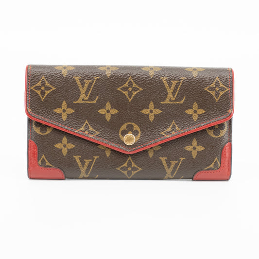 Louis Vuitton Red Monogram Canvas Retiro Sarah Wallet #1904