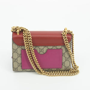 Pre-Owned Gucci GG Supreme Canvas Multicolor Padlock Crossbody Bag #1916