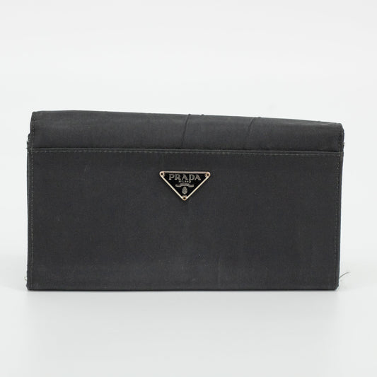 Prada Black Tessuto Nylon Long Wallet #1948