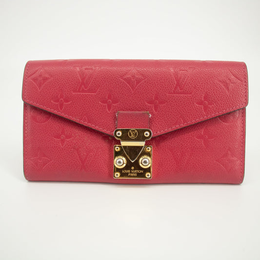 Louis Vuitton Fuschia Pink Monogram Empreinte Portefeuille Wallet #1956