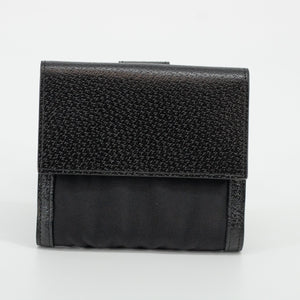 Gucci Black Nylon Canvas x Leather Compact Wallet #1962