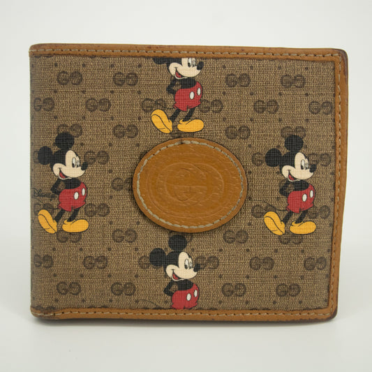 Gucci x Disney Brown Micro GG Bifold Wallet #1968