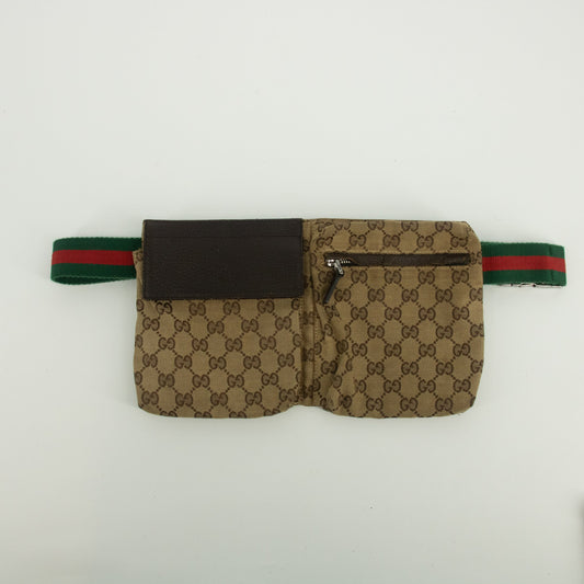 Gucci GG Canvas Double Pocket Belt Bag #2008