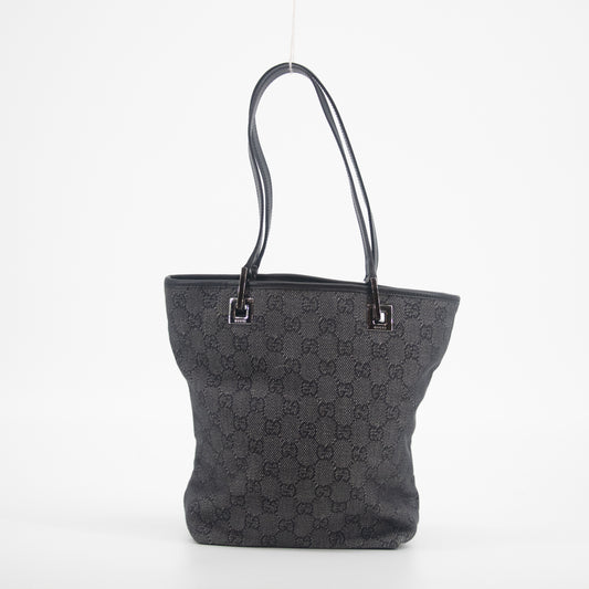 Gucci Black GG Canvas x Leather Tote Bag #2027