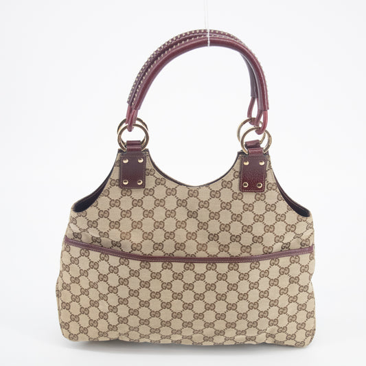 Gucci Brown x Bordeaux GG Canvas x Leather Tote Bag #2031