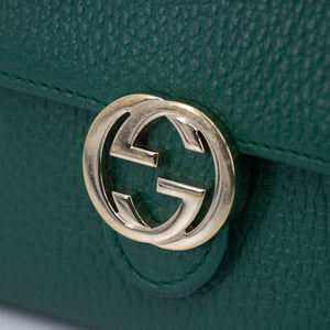 Gucci Green Interlocking G Compact Wallet   #2034