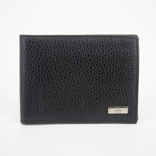 Gucci Black Leather Bifold Wallet  #2045