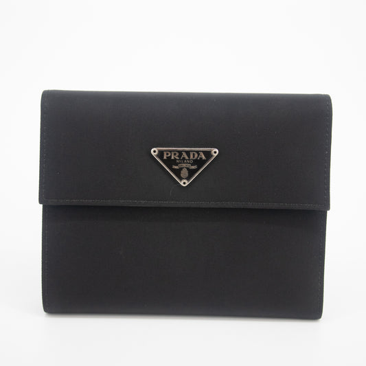 Prada Black Tessuto Nylon Tri-fold Wallet #2051