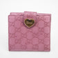 Gucci Pink Guccisima Leather Heart Compact Wallet-SKU #2053