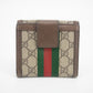 Gucci Brown Ophidia GG Supreme Marmont Sherry Line Compact Wallet  #2062