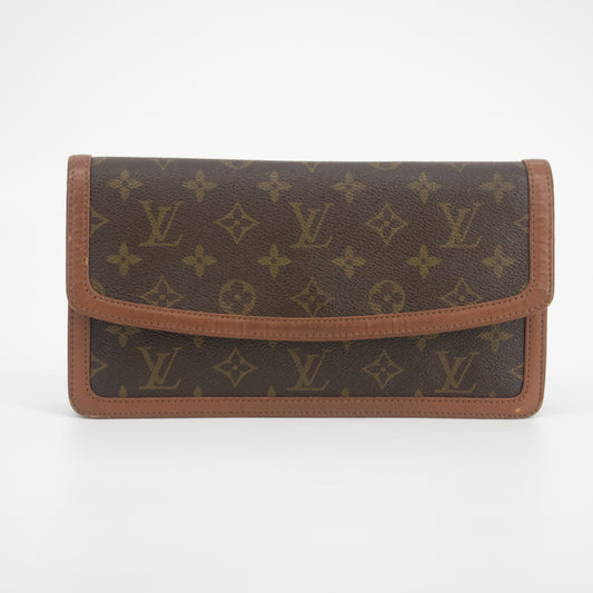 Louis Vuitton Monogram Canvas/Leather Pochette Dame PM Clutch #2068