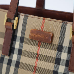 Burberry Novacheck Canvas Brown Mini Tote Bag  #2074