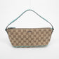 Gucci GG Canvas Boat Pochette w/ Teal Trim  #2086