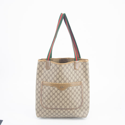 Gucci Vintage GG Supreme Sherry Brown Tote #2093