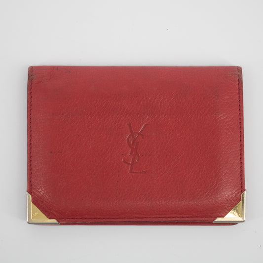 YSL Red Leather Card Holder #2139