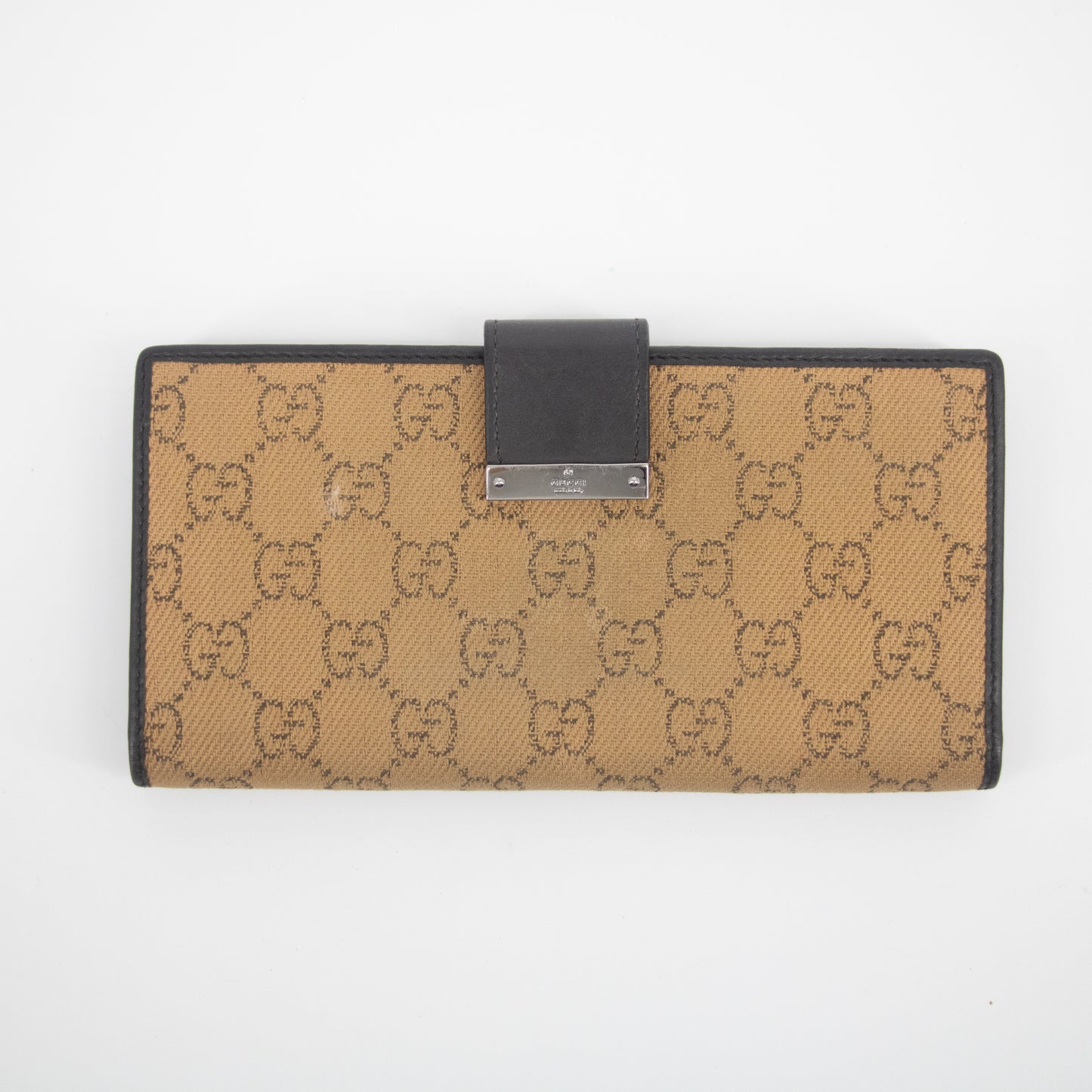 Gucci GG Canvas Brown / Black Long Wallet  #2146