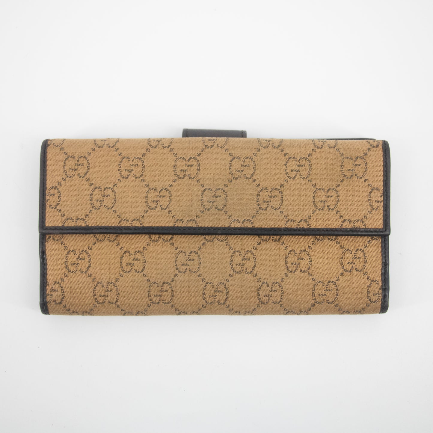 Gucci GG Canvas Brown / Black Long Wallet  #2146