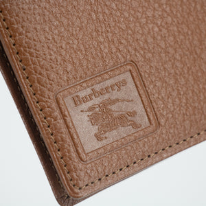 Burberry Brown Leather Bifold Wallet  #2173