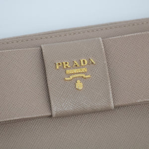 Prada Saffiano Beige Zip Around Long Wallet #2176