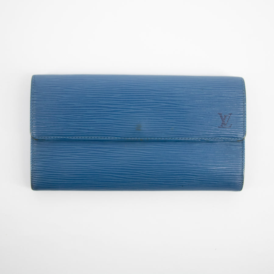 Louis Vuitton Blue Epi Leather Porte Sarah Wallet  #2178