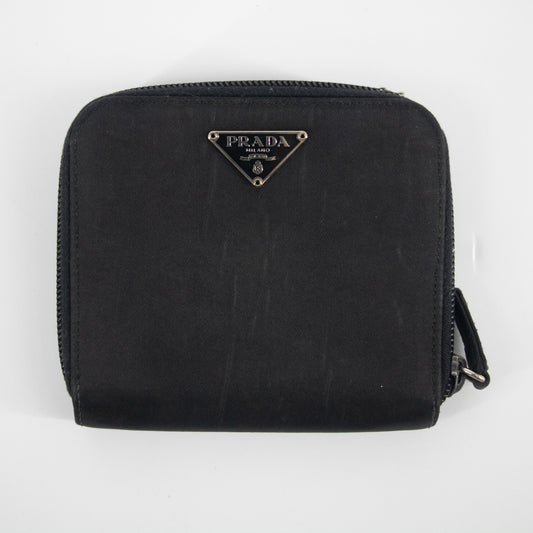 Prada Nylon Tessuto Black Compact Wallet #2187