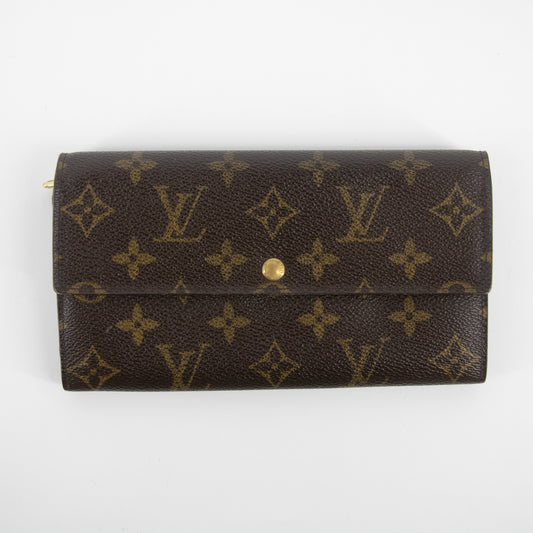 Louis Vuitton Monogram Canvas Brown Sarah Wallet #2189