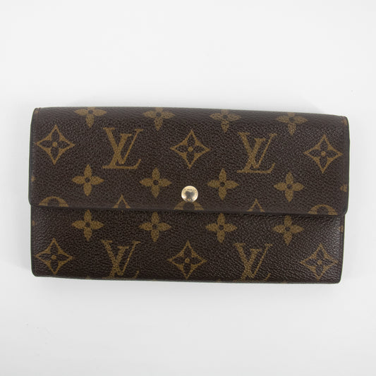 Louis Vuitton Monogram Canvas Portefeuille Sarah Wallet #2192