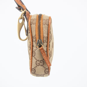 Gucci GG Canvas Brown w/ Orange Crossbody Pouch #2195