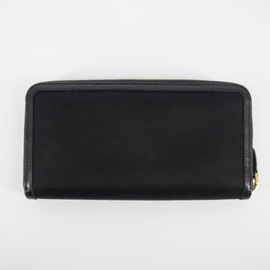 Prada Nylon Tessuto Black Triangular Logo Zip Around Wallet #2197
