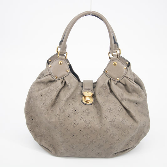 Louis Vuitton Grey Monogram Leather Mahina Large  #2199