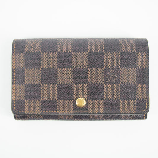 Louis Vuitton Damier Ebene Porte Monnaie Tresor Wallet #2223