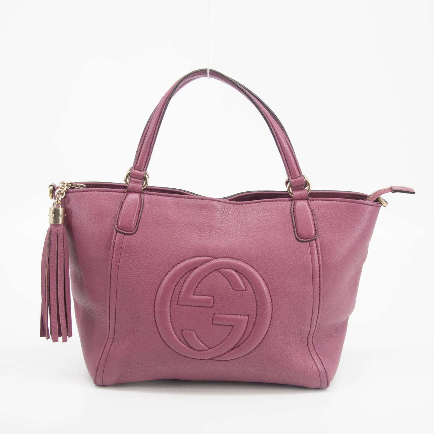 Gucci GG Leather Soho Tote Bag Purple  #2226