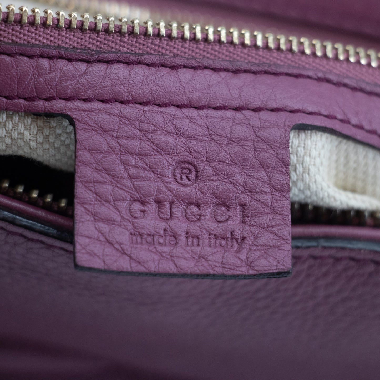 Gucci GG Leather Soho Tote Bag Purple  #2226