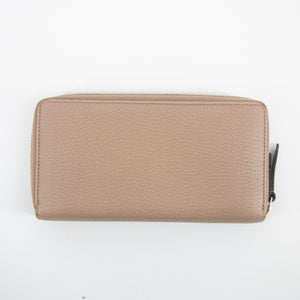 Gucci Beige Pink GG Marmont Leather Round Zip Long Wallet  #2239
