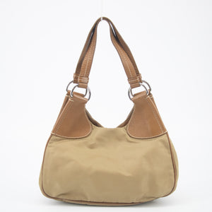 Prada Nylon Tessuto Brown Triangle Logo Hobo Shoulder Bag  #2257