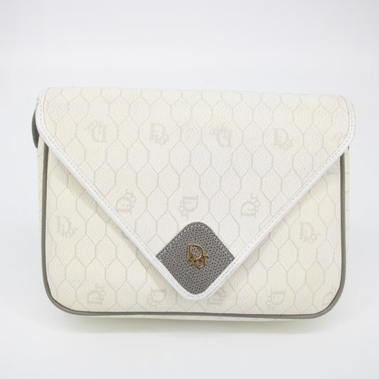 Christian Dior White Honeycomb Pattern Crossbody Bag #2260