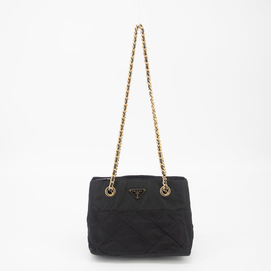 Prada Black Tessuto Nylon Chain Shoulder Bag  #2263