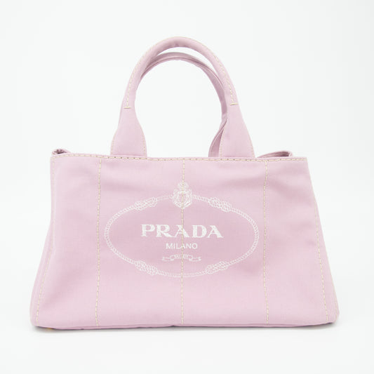 Prada Pink Canapa Canvas Large Tote Bag #2266