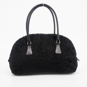 Prada Black Fur Boston Bag  #2272