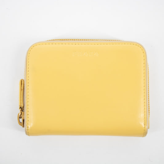 Prada Yellow Leather Coin Case  #2273