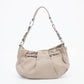 Prada Nappa One Shoulder Tucked Leather Shoulder Bag Grey/Beige #2319