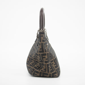 Fendi Zucca Canvas &amp; Leather Handbag Brown  #2340