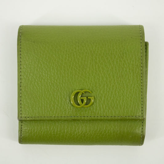 Gucci Mint Green Leather GG Marmont Mini Wallet #2364