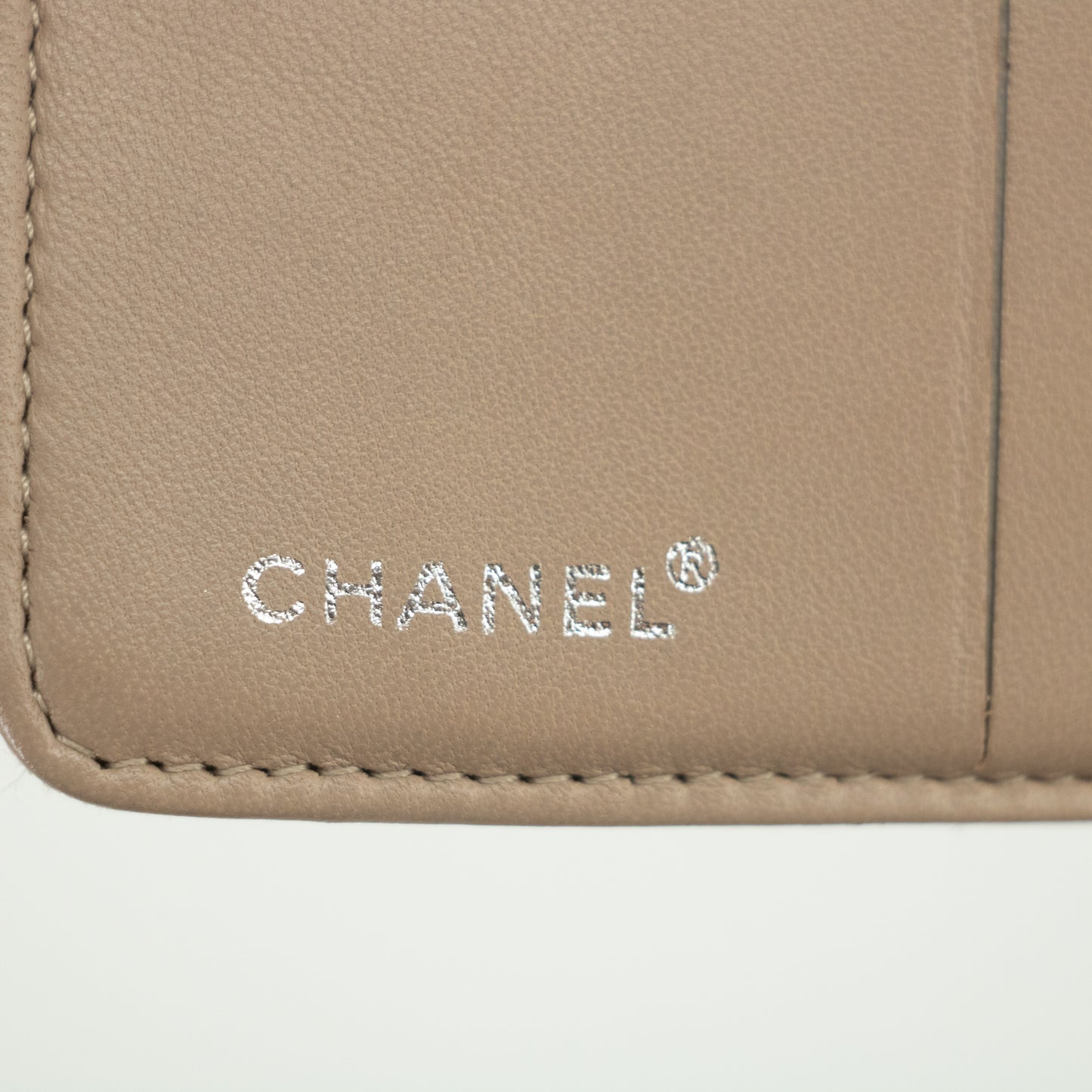 Chanel Beige Coco Mark New Travel Line Canvas Compact Wallet #2388