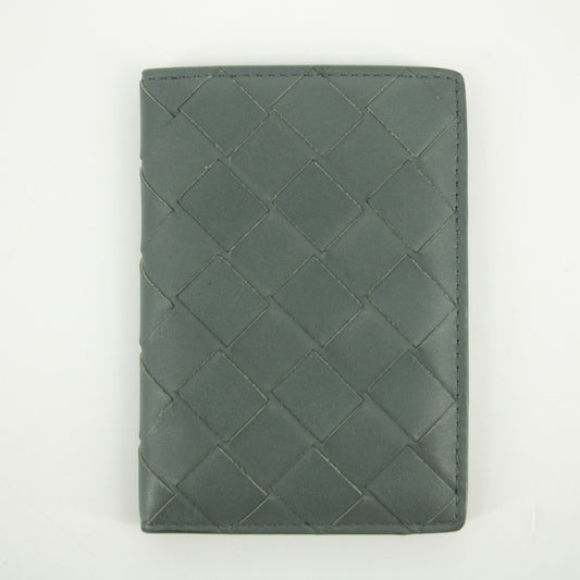 Bottega Veneta Gray Intecciato Leather Card Case #2392