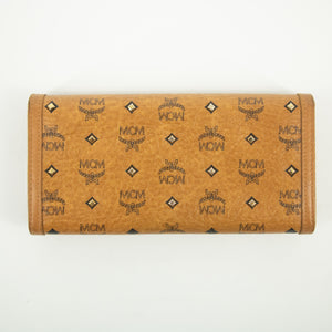 MCM Brown Monogram Visetos Pattern Leather Long Wallet  #2396